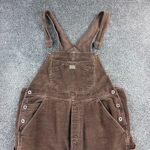 Vintage Y2K Aero Wear Corduroy Overalls Women's M Brown Jumpsuit Bib Wide Wale